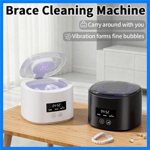 USB 전기 초음파 세척기 다기능 틀니 교정기 박스 (투명 리테이너 치아 관리용)