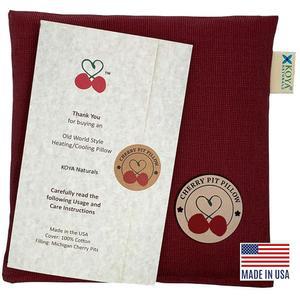 KOYA 천연 발열 패드 전자레인지 근육 생리통을 위한 체리 피트 스톤 베개 히트 습윤 온열 헤나 레드 DS IZ