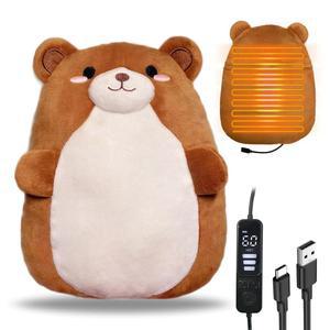 생리통용 키브스 전기 온열 패드 USB 전원 봉제 인형 어깨 포근하게 부드러운 10 3인치 귀여운 여성 또는 선물 DS 58