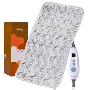 허그 전기 가열 패드 12 x24 양면 인조 모피 6가지 2H 자동 꺼짐 위한 습윤 건식 세탁기 세척 가능 ETL 기프트 박스 DS N6