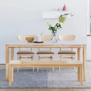 루마니아 쿠키 1600 6인 세라믹 식탁세트 (의자3+벤치1)