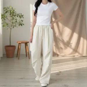 남녀공용 스트릿 리벳 와이드팬츠