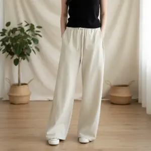 남녀공용 와이드 스트링 포인트 무지팬츠