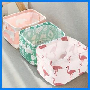 1개 면 린넨 원단 방수 데스크탑 잡화 바구니 수납함 화장품 장난감 정리함 속옷 양말