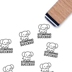 코끼리 선생님 고무 스탬프 스크랩북 카드 제작 플래너용 3/5인치 소형 미니