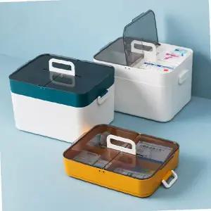 상비약 정리 수납함 응급 처치 키트 박스 약품 보관 구급 용품 케이스 손잡이