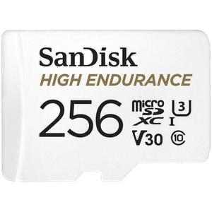 [미국배송] 대시 캠 및 홈 모니터링 시스템용 어댑터가 있는 SANDISK 256GB 고내구성 비디오 MICROSDXC 카드 - C10 U3 V30 4K UHD MICRO SD SDSQQNR-256G-GN6IA