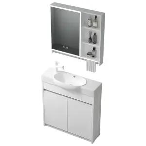 소형 세면대 슬림 하부장 48 세면대+캐비닛 볼 폭좁은 카페 틈새 타원형