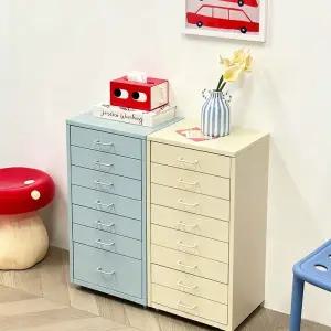 서랍장 사무실 캐비닛 서랍 7단 화이트 A 이동식 철제