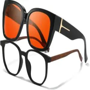 뷰베터 안티 99.99 블루라이트 차단 안경 오버 오버사이즈 핏 앰버 오렌지 컴퓨터 게이밍