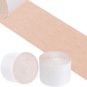 Nuanchu 2롤 논우븐 커버롤 신축 테이프 통기성 붕대 코헤시브 랩 보호용 롤 필름 (베이지 2인치 x