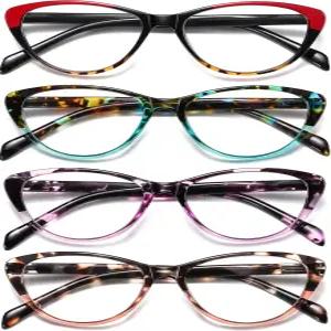 여성용 SOCTICK 고양이 눈 독서 안경 블루 라이트 차단 리더기 0.5 컴포트 스프링 힌지 패션 디자이너