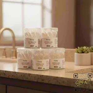 아이라인 수정 면봉 뾰족 화장 클렌징 위생 휴대용 120P 원통 5개