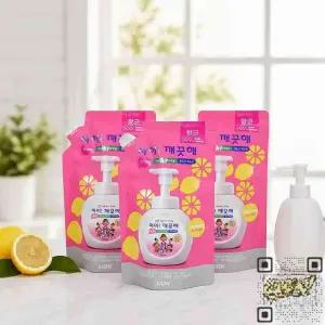 어린이집 핸드워시 유아 항균 손비누 거품형 버블솝 리필 200ml 레몬향 3개