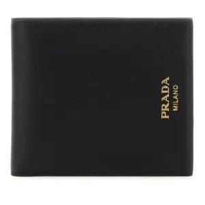 골드 로고 가죽 반지갑 2MO5132CYS F0002 NERO