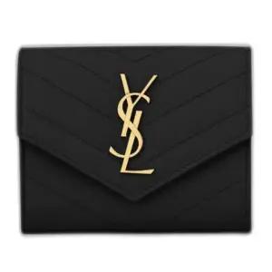 로고 카산드르 트리폴드 지갑 403943BOW01 1000 NERO