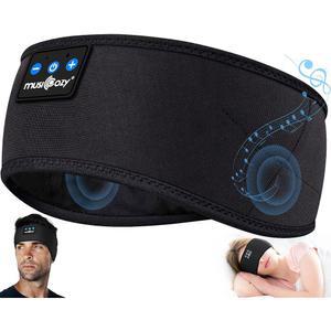 [미국배송] MUSICOZY 수면 헤드폰 헤드밴드 블루투스 5.4 초박형 HD 스테로 운동용 스피커(L 사이즈)를 갖춘 사이드 슬리핑용 무선