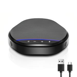 360 음성 픽업, AI 노이즈 감소 및 에코 캔슬링, 줌, 팀, 스카이프, 홈 오피스 온라인 회의용 USB 플러그 앤 플레이 데스크톱 마이크 스피커를 갖춘 Ynoonvon 컨퍼런