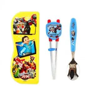 [에이치플러스몰]한글교정젓가락 유아부드러운 양손잡이 아기캐릭터 젓가락케이스