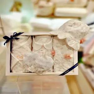 [압소바 의류] 꽃토끼뱀부우주복 속싸개 슈트 손싸개 로라모자 5종세트 (A1110613M)