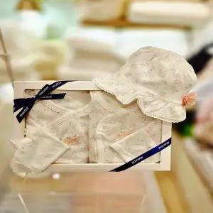 [압소바 의류] 꽃토끼뱀부배냇저고리 슈트 로라모자 3종세트 26년봄신상 (A1A10119F)