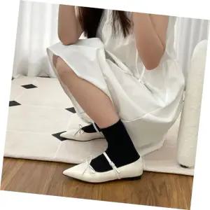 스트랩플랫 스틸레토 뾰족코 발등 스트랩 메리제인 리본플랫 4fY