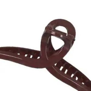 블루투야 트위스트핀 레트로 빅사이즈 복고집게핀 꼬임 헤어액세서리 브라운 대형