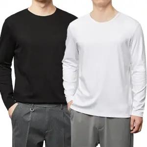 남자 긴팔 면티 봄 간절기 레이어드 오버핏 이너 티셔츠