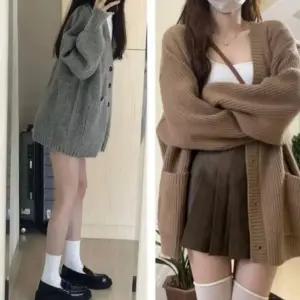 오버핏 봄 가디건 가을 브이넥 기본 니트가디건 여성