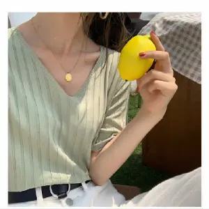 여성니트반팔티 봄 여름 반팔티 브이넥 쿨소재 골지짜임 니트 사무실 아웃도어 하객룩