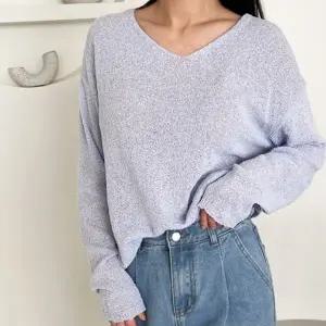 여성 여자 니트 긴팔 티 티셔츠 브이넥 봄 가을 기본 베이직 데일리 캐주얼 루즈핏 오버핏 컬러 일상 심플
