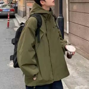 대학생 남녀 공용 커플 바람막이 후드 야상 점퍼 코디 봄바람막이여성봄점퍼 후드야상