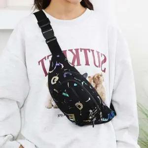 편한 힙색 영문 홀로그램 미니 WFFO9P3