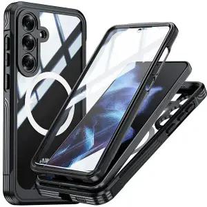 데켄스 갤럭시 S25 울트라 플러스 프로텍션 풀커버 충격보호 강화유리필름 맥세이프 핸드폰 케이스 M1084