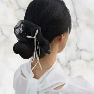 아트박스/신상오픈런 여성 발레 리본 진주 쉬폰 헤어 스크런치