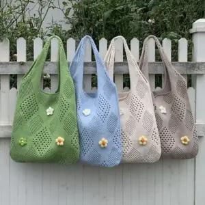 가방 숄더백 토트백 데일리 여성 니트 직물 플라워 에코백 CH-0608Y