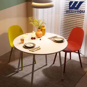 [웨스트프롬] 엘라 1000 화이트 원형 테이블(식탁) + 체어 2개