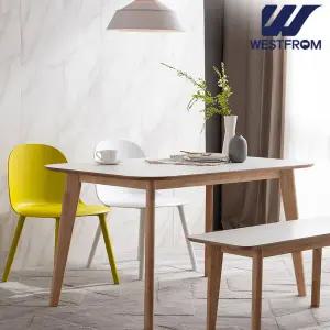 [웨스트프롬] 에스메랄다 1600 원목 라운드 테이블(식탁) + 체어 4개