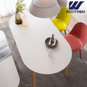 [웨스트프롬] 에스메랄다 1600 원목 타원형 테이블(식탁) + 체어 2개  벤치 1개