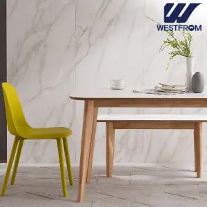 [웨스트프롬] 에스메랄다 1600 원목 라운드 테이블(식탁) + 벤치 2개