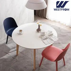 [웨스트프롬] 에스메랄다 800 원목 원형 테이블(식탁) + 체어 2개