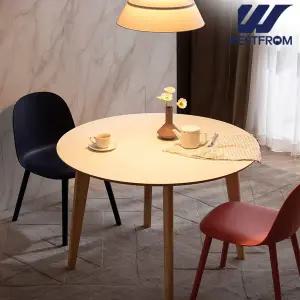 [웨스트프롬] 에스메랄다 1000 원목 원형 테이블(식탁) + 체어 2개