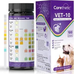 케어테틱 반려동물 소변 검사 스트립 - 10가지 매개변수 고양이 및 개 키트 개를 위한 가정 내 요로