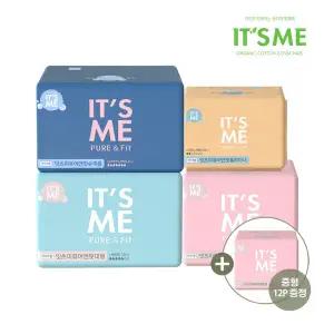 잇츠미 퓨어앤핏 생리대 중형 12P+대형 10P+슈퍼롱 6P+롱라이너 20P+중형 12P 증정 (총 60개)