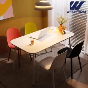 [웨스트프롬] 엘라 1400 화이트 라운드 테이블(식탁) + 체어 4개