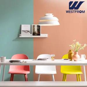 [웨스트프롬] 엘라 1600 화이트 라운드 테이블(식탁) + 체어 2개  벤치 1개