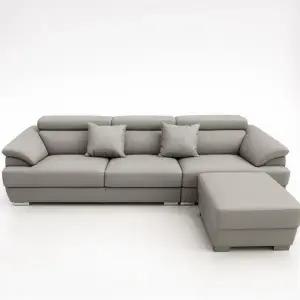 [웰빙창고] 오스본가구 라티나 구스 헤드레스트 4인용 소파 + 스툴