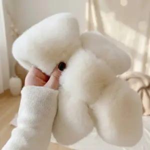 여성용 크로스넥 퍼 페이크 소프트 짧은 머플러