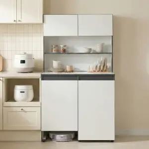 로엔 990 광폭 2단 로봇청소기 보관 수납장 다용도 정리장 거실 수납가구