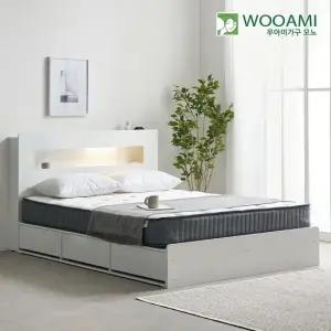 모노 솔드 LED 서랍형 수납 침대 프레임 SS